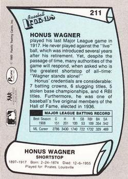 1989 Pacific Legends II #211 Honus Wagner Back