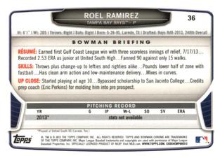 2013 Bowman Chrome Mini #36 Roel Ramirez Back
