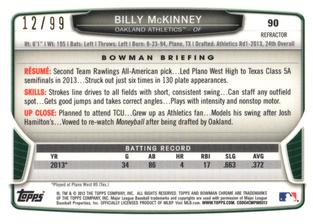 2013 Bowman Chrome Mini - Blue Refractors #90 Billy McKinney Back