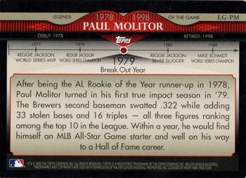 2009 Topps - Legends of the Game #LG-PM Paul Molitor Back