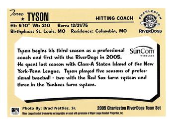 2005 Charleston RiverDogs #NNO Torre Tyson Back