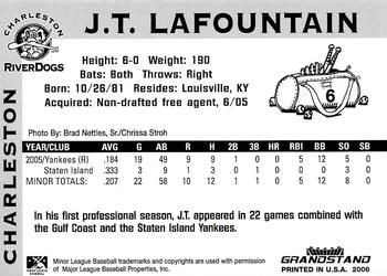 2006 Grandstand Charleston RiverDogs #NNO J.T. LaFountain Back