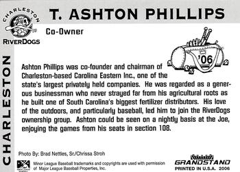 2006 Grandstand Charleston RiverDogs #NNO T. Ashton Phillips Back