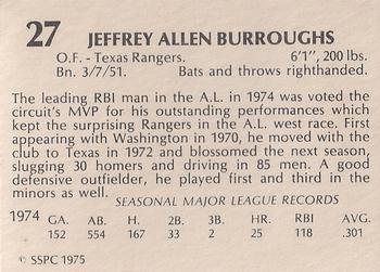 1975 SSPC 42 #27 Jeff Burroughs Back