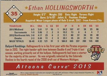 2013 Grandstand Altoona Curve #NNO Ethan Hollingsworth Back