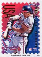 1996 Pro Stamps #023 David Justice Front