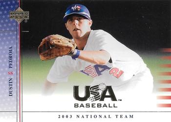 2003 Upper Deck USA Baseball National Team #USA 16 Dustin Pedroia Front