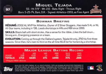 2009 Bowman #97 Miguel Tejada Back