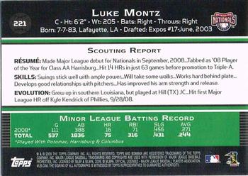 2009 Bowman #221 Luke Montz Back