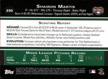 2009 Bowman #230 Shairon Martis Back