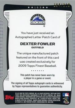 2009 Finest - Refractors #163 Dexter Fowler Back