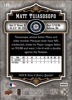2009 Upper Deck A Piece of History #135 Matt Tuiasosopo Back