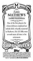 2014 Topps Gypsy Queen - Mini #144 Eddie Mathews Back