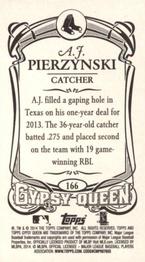 2014 Topps Gypsy Queen - Mini #166 A.J. Pierzynski Back
