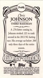 2014 Topps Gypsy Queen - Mini #247 Chris Johnson Back