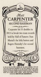 2014 Topps Gypsy Queen - Mini #332 Matt Carpenter Back