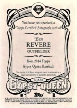 2014 Topps Gypsy Queen - Autographs #GQA-BR Ben Revere Back
