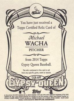 2014 Topps Gypsy Queen - Relics #GQR-MW Michael Wacha Back