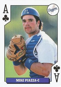 1993 Bicycle Rookies Playing Cards #A♣ Mike Piazza Front