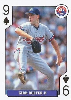 1993 Bicycle Rookies Playing Cards #9♠ Kirk Rueter Front