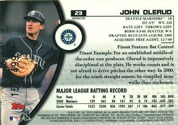 2001 Finest - Refractors #23 John Olerud Back