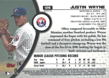 2001 Finest - Refractors #126 Justin Wayne Back