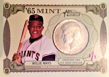 2014 Topps Heritage - 1965 Mint JFK Silver Half Dollars #65M-WMA Willie Mays Front