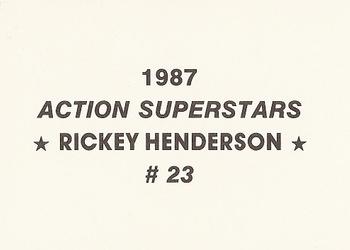 1987 Action Superstars (unlicensed) #23 Rickey Henderson Back