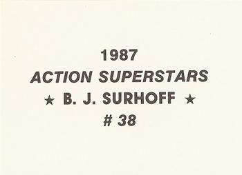 1987 Action Superstars (unlicensed) #38 B.J. Surhoff Back