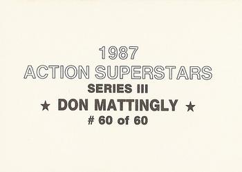 1987 Action Superstars (unlicensed) #60 Don Mattingly Back