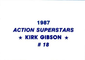 1987 Action Superstars (unlicensed) #18 Kirk Gibson Back