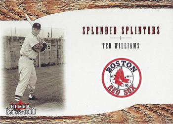 2001 Fleer Boston Red Sox 100th Anniversary - Splendid Splinters #SS7 Ted Williams Front