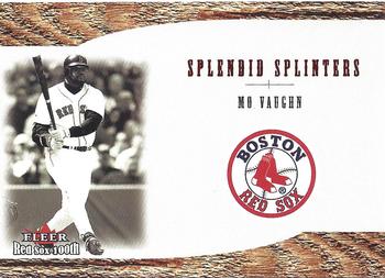 2001 Fleer Boston Red Sox 100th Anniversary - Splendid Splinters #SS9 Mo Vaughn Front