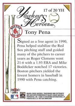 2001 Fleer Boston Red Sox 100th Anniversary - Yawkey's Heroes #17 YH Tony Pena Back