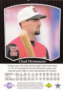 1998 SP Top Prospects #100 Chad Hermansen Back