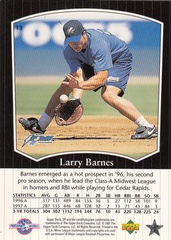 1998 SP Top Prospects #13 Larry Barnes Back