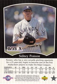 1998 SP Top Prospects #26 Sidney Ponson Back