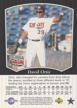 1998 SP Top Prospects #75 David Ortiz Back