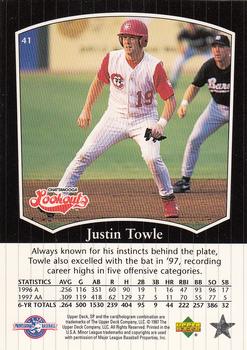 1998 SP Top Prospects #41 Justin Towle Back