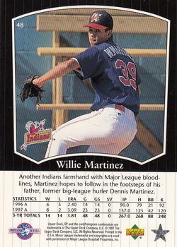1998 SP Top Prospects #48 Willie Martinez Back