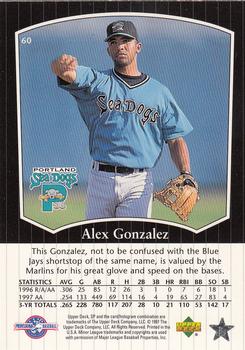 1998 SP Top Prospects #60 Alex Gonzalez Back