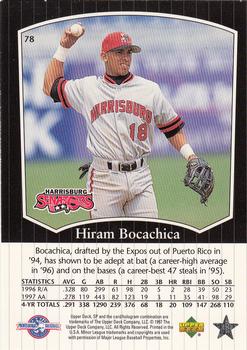 1998 SP Top Prospects #78 Hiram Bocachica Back