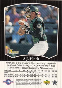 1998 SP Top Prospects #92 A.J. Hinch Back