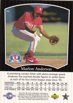 1998 SP Top Prospects #95 Marlon Anderson Back