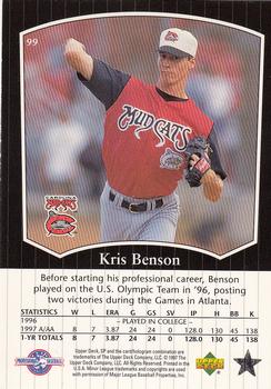 1998 SP Top Prospects #99 Kris Benson Back