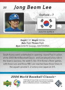 2006 Upper Deck World Baseball Classic Box Set #35 Jong Beom Lee Back