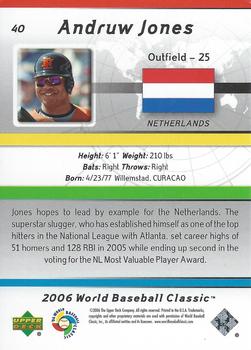 2006 Upper Deck World Baseball Classic Box Set #40 Andruw Jones Back