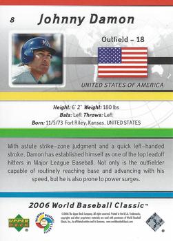 2006 Upper Deck World Baseball Classic Box Set #8 Johnny Damon Back