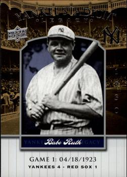 2008 Upper Deck Yankee Stadium Legacy #1 Babe Ruth Front