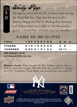 2008 Upper Deck Yankee Stadium Legacy #50 Wally Pipp Back